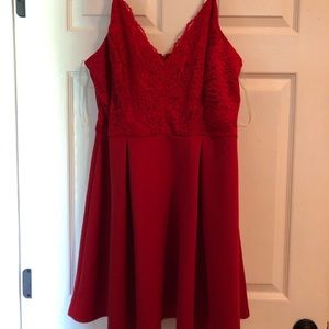 Lace red dress